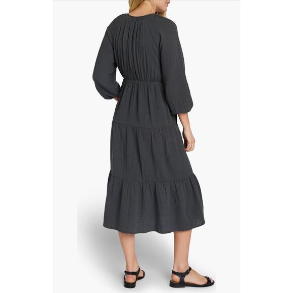 FAHERTY NWOT Dream Organic Cotton Sirene Gauze Midi Dress Size Medium $218 MSRP - Picture 4 of 9